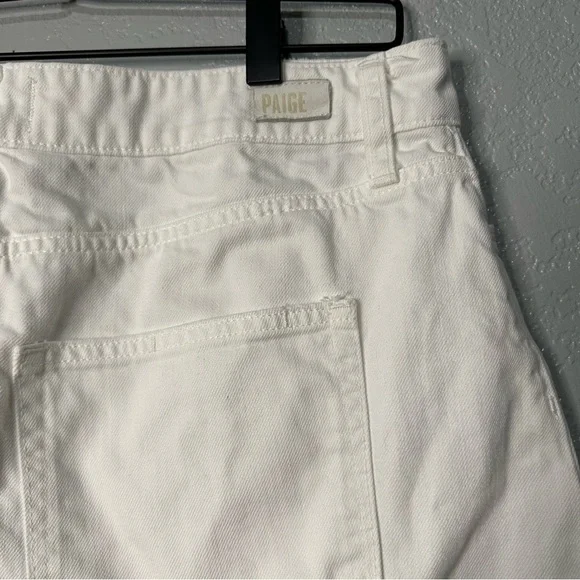 Paige Aideen‎ Mini Skirt Distressed Crisp White High Waisted - Picture 8 of 12